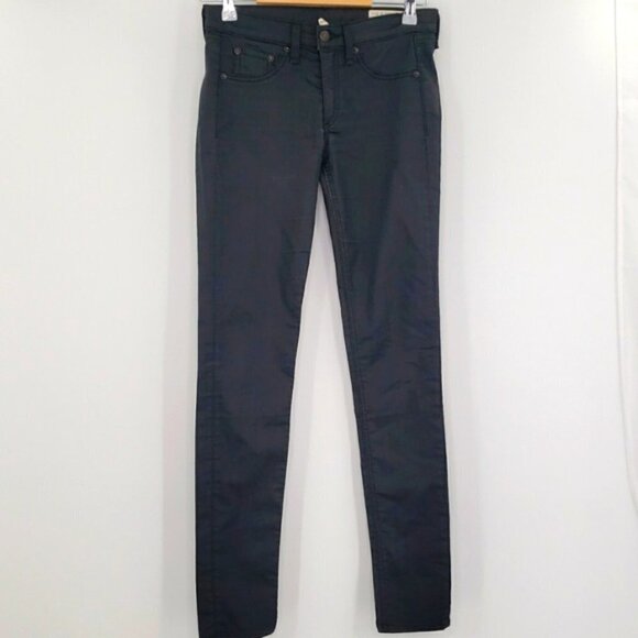 Rag & Bone the Legging in Shore Ditch Wax Coated Black - Picture 2 of 9